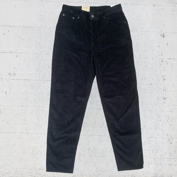 NWT Levi’s Woman’s Corduroy High Waisted Mom Jeans Black Size 29 X 30 - Picture 1 of 13
